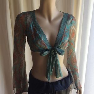 Laundry by Shelli Segal Sheer Paisley Crop